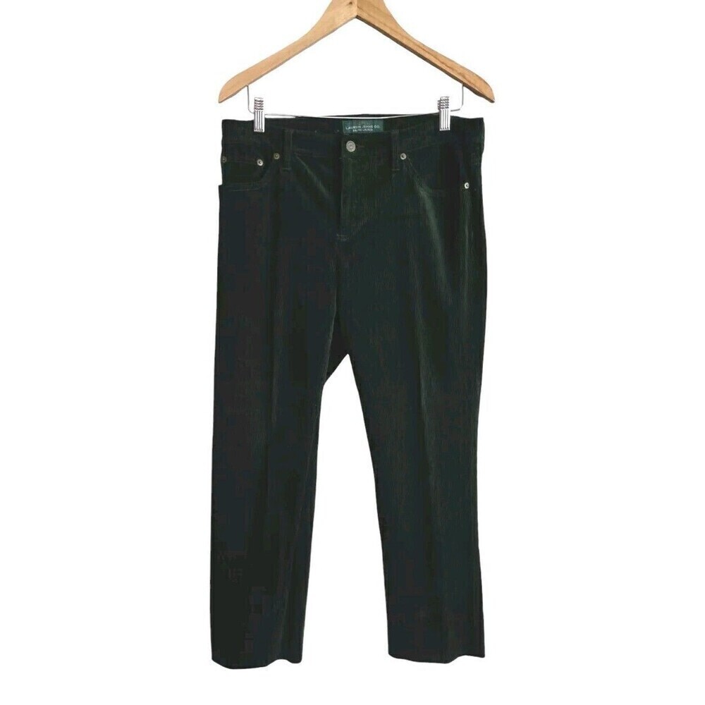 Lauren Ralph Lauren Corduroy Pants Size 10 Green Straight Leg Quiet Luxury